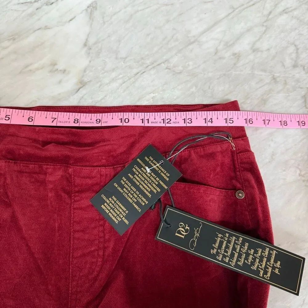 DG2 by Diane Gilman Stretch Velvet Pull-On Embroidered Bootcut Pant size 12 NWT - Picture 6 of 8